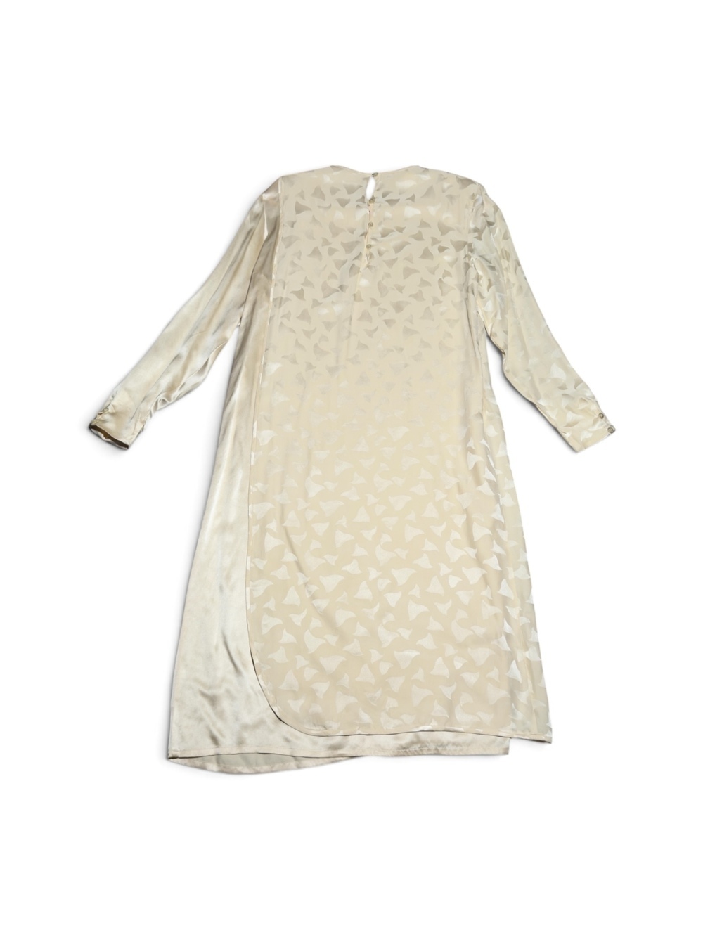 Vintage Joanie Char 100% Silk Cream Long Sleeve Dress Size 8